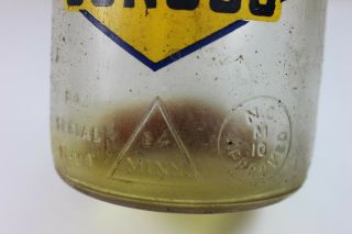 Sunoco Early Automobile Oil Bottle w/ Sunoco Yellow & Blue Logo 3