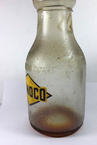 Sunoco Early Automobile Oil Bottle w/ Sunoco Yellow & Blue Logo 5