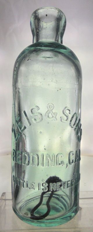Zeis & Sons Redding,  California Antique Hutchinson Soda Bottle