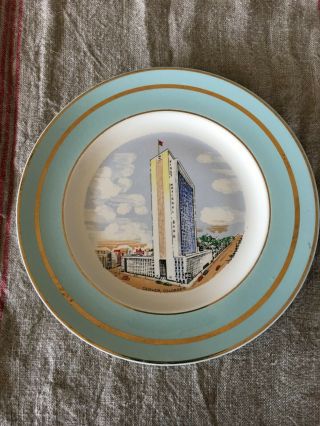 Advertising Collectible Ceramic Plate First National Bank Denver Colorado Kitsch