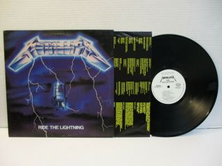B108: Metallica " Ride The Lightning " Elektra Wlp Masterdisk 60396 M - /nm