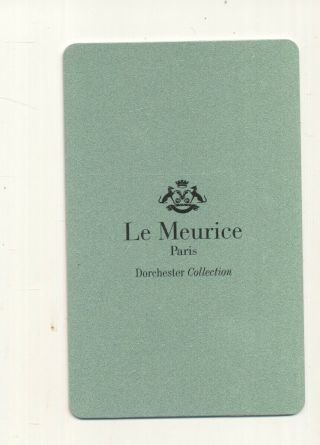 Le Meurice - - Paris,  France - - {1 Of The Dorchestor Collection} - - - Room Key - K - 57