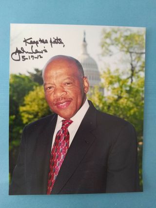 John Lewis Civil Rights Mlk,  Bloody Sunday,  Selma March Signed Autographed 8x10