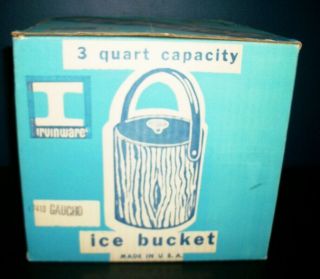 Vintage NOS Faux Tooled Leather Ice Bucket 2