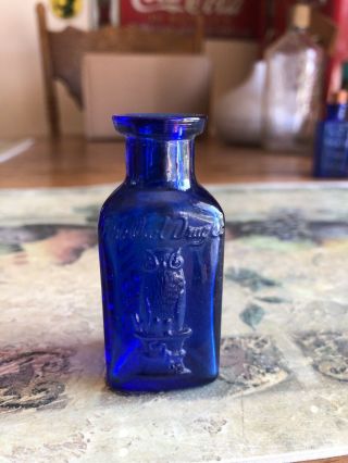 The Owl Drug Co.  Cobalt Blue Poison Bottle