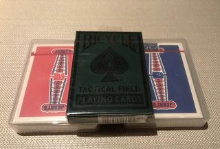2 Authentic Jerry ' s Nugget Playing Cards As - Issued RED/BLUE,  Bonus Deck 12