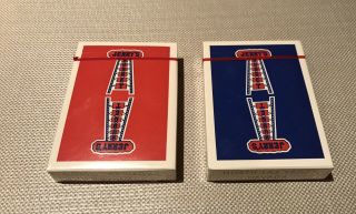 2 Authentic Jerry ' s Nugget Playing Cards As - Issued RED/BLUE,  Bonus Deck 2