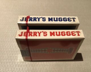 2 Authentic Jerry ' s Nugget Playing Cards As - Issued RED/BLUE,  Bonus Deck 4