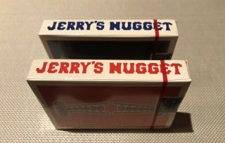 2 Authentic Jerry ' s Nugget Playing Cards As - Issued RED/BLUE,  Bonus Deck 6