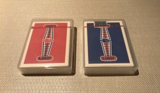 2 Authentic Jerry ' s Nugget Playing Cards As - Issued RED/BLUE,  Bonus Deck 7