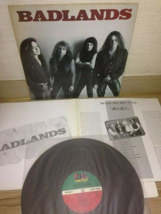 Badlands - Badlands 1990 Korea Lp Vinyl 4p Insert Ozzy Osbourne Ray Gillen