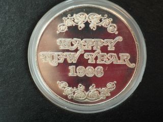 Casino Hyatt Hotel Lake Tahoe coin.  999 Fine Silver 1 troy OZ NYE 1986 no Box 3