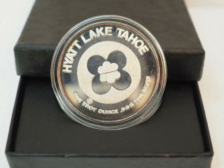 Casino Hyatt Hotel Lake Tahoe coin.  999 Fine Silver 1 troy OZ NYE 1986 no Box 7