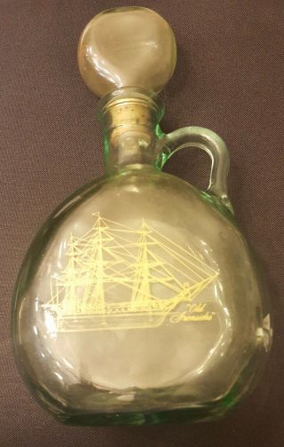 1971 Old Fitzgerald Old Ironsides Whiskey Decanter 4/5qt Glass Bottle