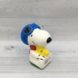 Vintage Snoopy Woodstock Flying Ace Ceramic Painted Weighted Figure