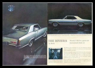 1962 Buick Print Ad Big 2 Pg 1963 Riviera Grey 2 Door Great Detailed Vintage Ad