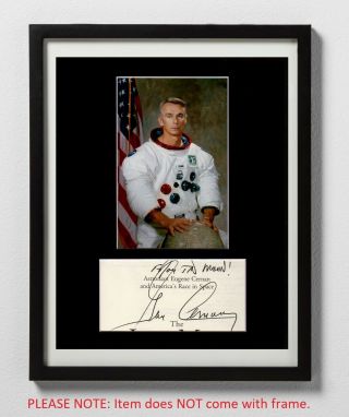 Gene Cernan Matted Autograph And Photo Eugene Apollo 17 Moonwalker Nasa