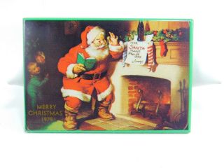 3 " Vintage Advertising Pocket Mirror Santa Claus Dg0202