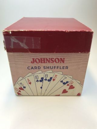 Vintage 1950s Nestor Johnson Playing Card Shuffler Metal Wood Crank