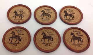 The Black Horse Tavern 1794 Drink Coaster Set Of 6 Wood Cork In Package