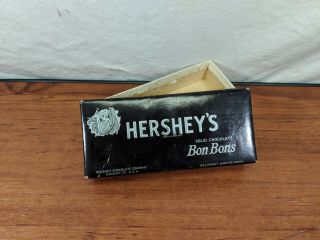 Vintage Hershey Chocolate Bon Bons Box 5.  5 " X 2.  5 " Brown Empty Farmhouse Decor
