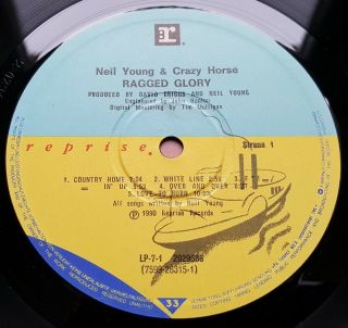 NEIL YOUNG&CRAZY HORSE - RAGGED GLORY RARE YUGOSLAVIAN LP 1990 NM w/INNER SLEEVE 4