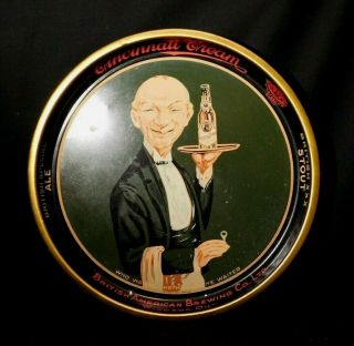 Orig 1934 Cincinnati Cream Ale Beer British American Brewing Metal Serving Tray