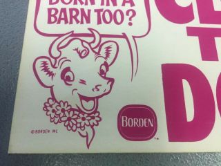 Vintage Borden’s Milk Elsie Store Advertising Decal Sticker Close the Door 3