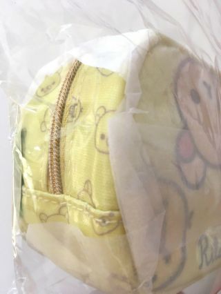 San - X Rilakkuma Pencil Case Yellow Stationery Square Pouch Cosmetic Bag Kawaii