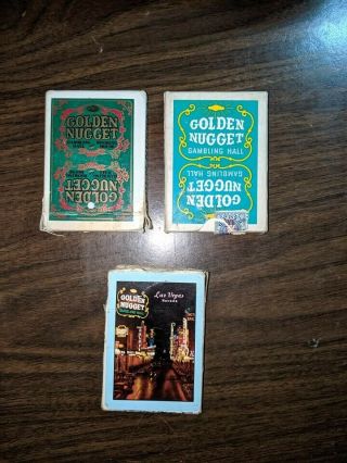 Vintage Golden Nugget Playing Cards 3 Packs Of Cards