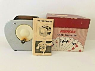 Antique Card Shuffler - Hand Crank By Nestor Johnson Usa