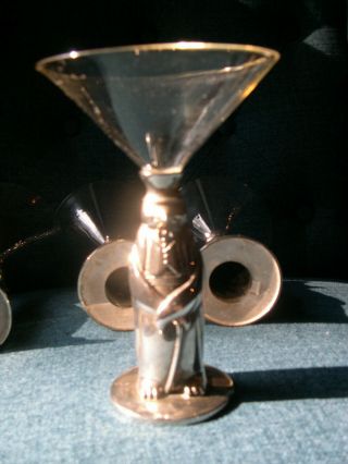 Single Art Deco Silverplate Tuxedo Penguin Martini Glasses By Towle Vintage 3