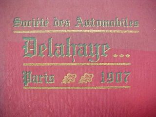 1907 DELAHAYE French AUTOMOBILE Illustrated ADVERTISING BROCHURE 2