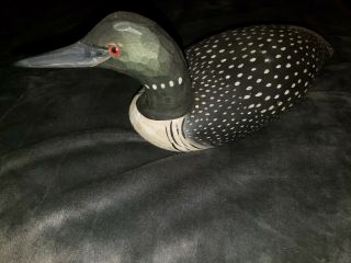 Hand Carved Duck Decoy 1997 Loon Jimmy Bowden Signed