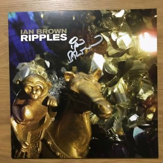 Signed Lp Ian Brown - Ripples - White 12 " - Unplayed