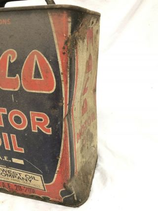 Vintage Moco 2gallon Motor Oil Can Tin Midwest Oil Co MSP Sioux Falls Fargo 5