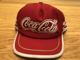 Rare Coca Cola Trucker Snapback 3 Striped Hat