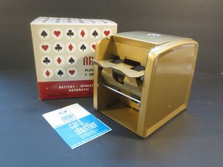 Vintage Arrco Playing Card Shuffler Gold In The Box