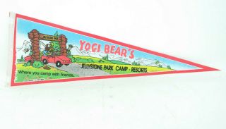 Vintage Yogi Bear Jellystone Park Camp Resorts Pennant Flag