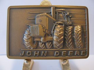 John Deere 50 Series 4450 4wd Tractor Brass Belt Buckle 1982 Moline Il Duals Jd