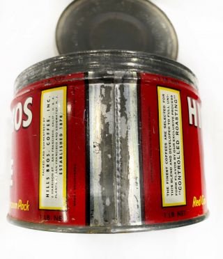 Vintage Hills Brothers Coffee Tin Advertisement Red Can 1 lb 4