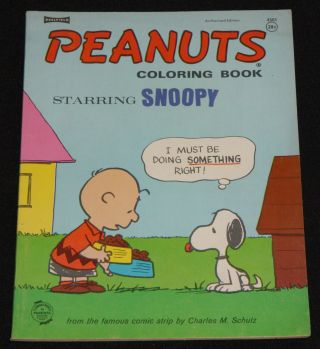 1968 Saalfield Peanuts Coloring Book Starring Snoopy Vf - Charlie Brown