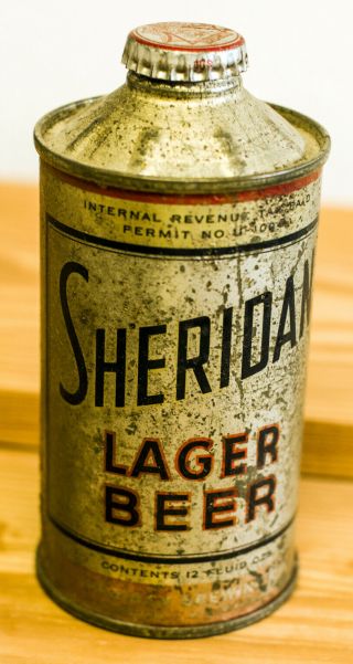Sheridan Lager Beer Cone Top Can W/ Cap