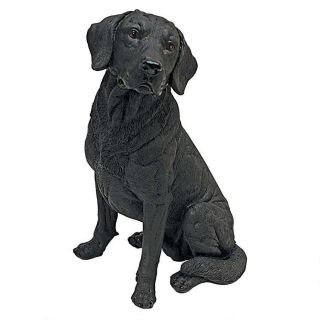 Realistic Pet Lab Black Dog Statue Labrador Retriever Sculpture
