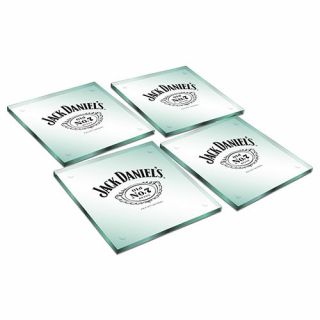 Jack Daniels Glass Drink Coasters Set Of 4 Bar Man Cave Fathers Christmas Gift