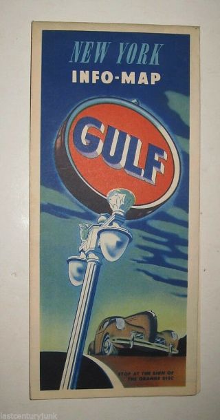 Gulf Road Map York 1930 