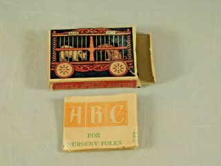 Antique 1911 Schapira Bros.  Inc Big Show Candy & Toy Box W/ Abc For Nursery Folk