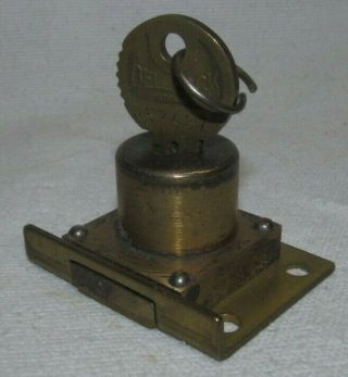 Mills Novelty Co Antique Slot Machine Lock,  Key W/matching Numbers Bell N57487