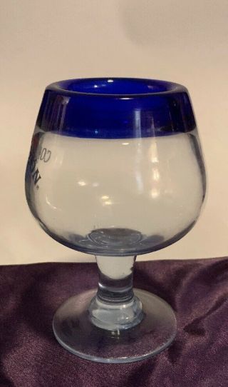 2 Corazon Tequila de Agave Cobal Blue Rim Footed Sipping Glass 2