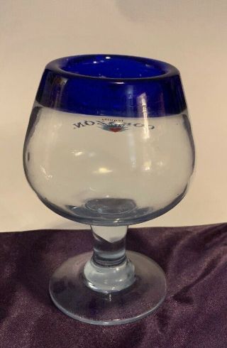 2 Corazon Tequila de Agave Cobal Blue Rim Footed Sipping Glass 3